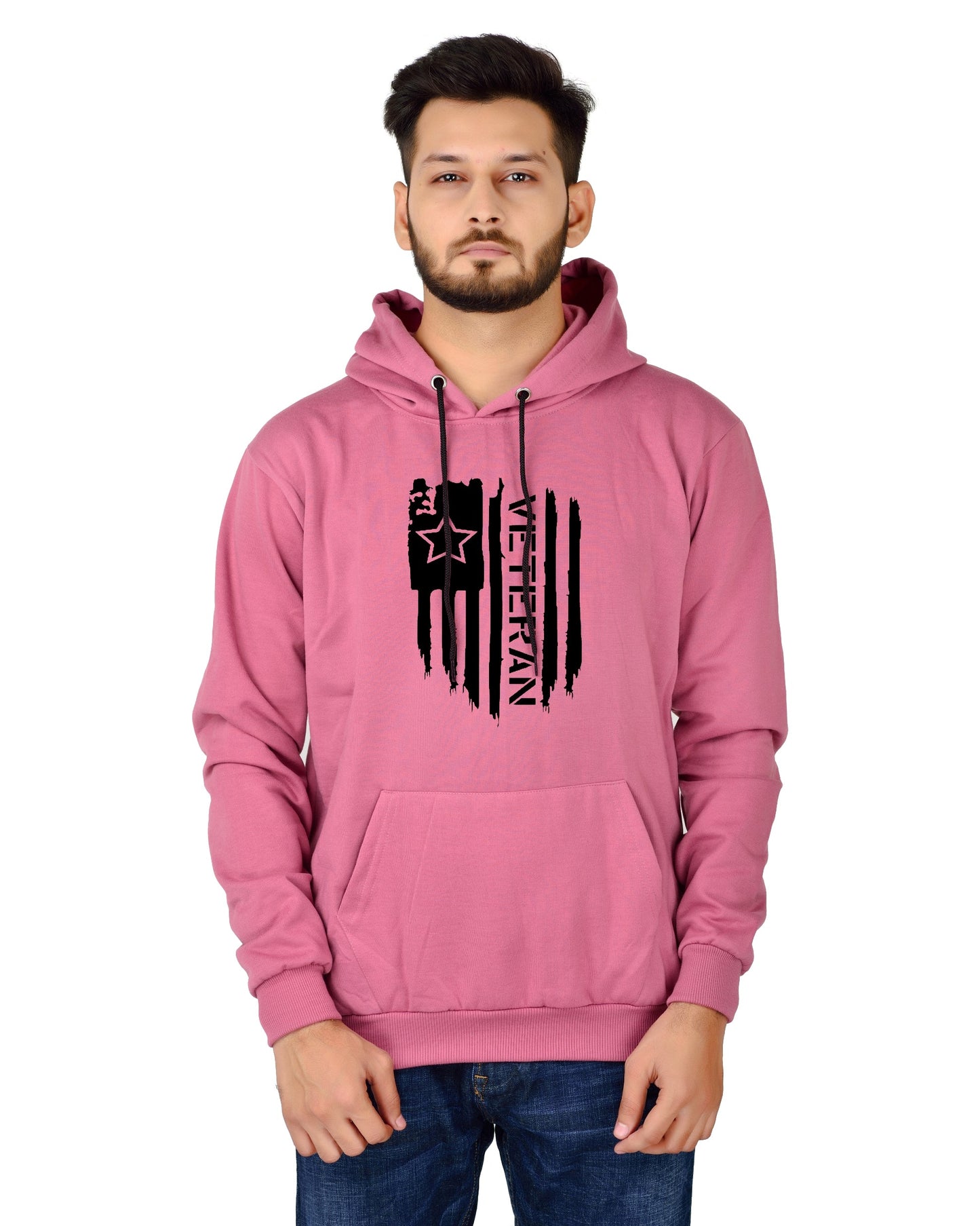 Men's Regular Fit VeteranPrinted Cotton Hoodie