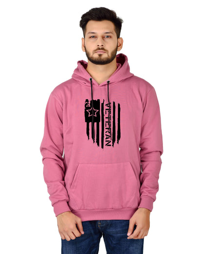 Men's Regular Fit VeteranPrinted Cotton Hoodie