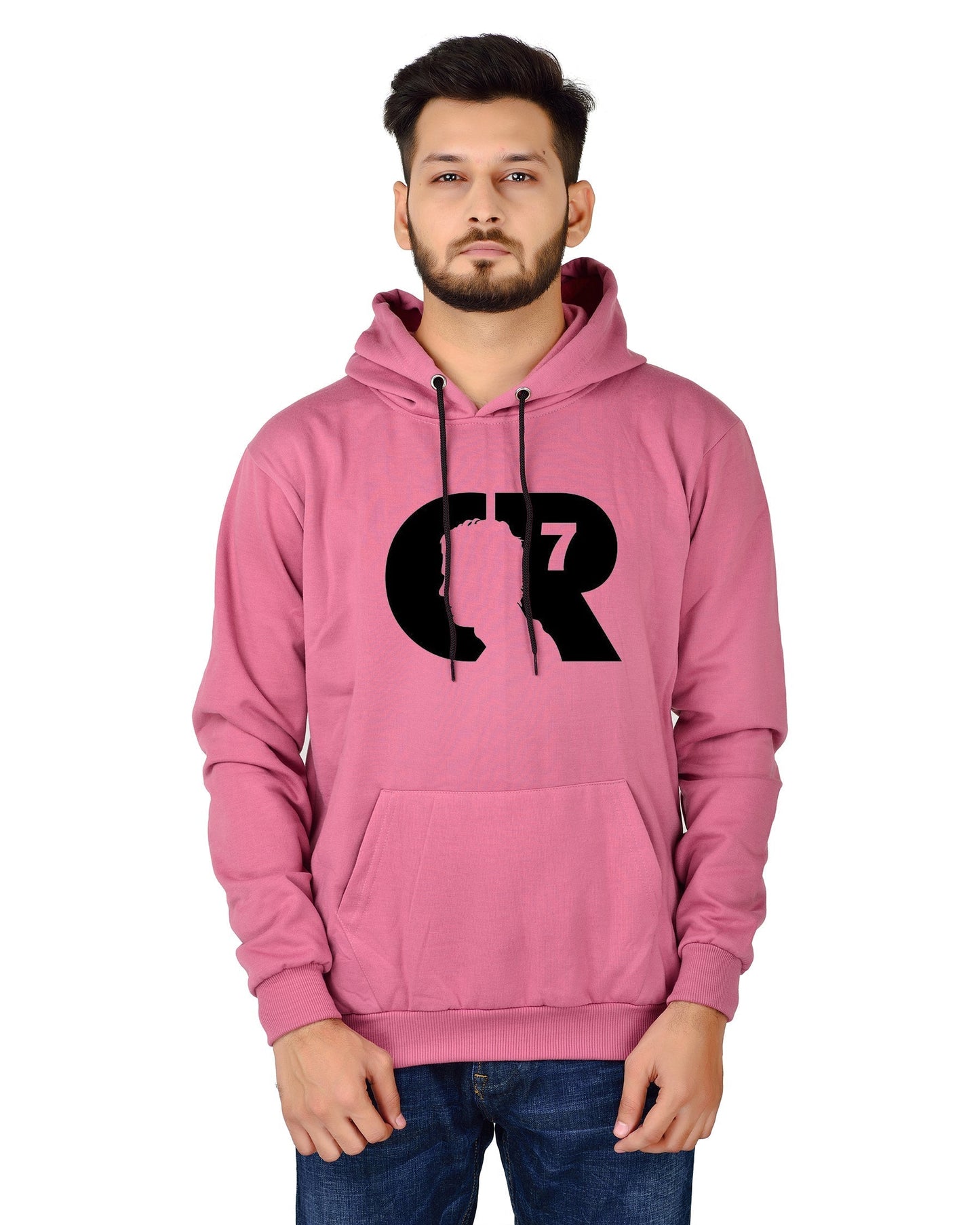Men's Regular Fit CR7 Printed Cotton Hoodie