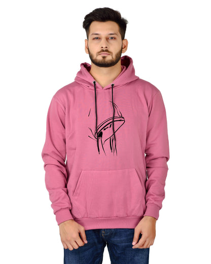 Men's Regular Fit Hidden Face Printed Cotton Hoodie