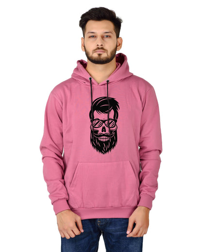 Men's Regular Fit Beard Man Printed Cotton Hoodie