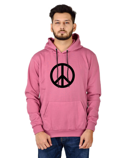 Men's Regular Fit Peace Printed Cotton Hoodie