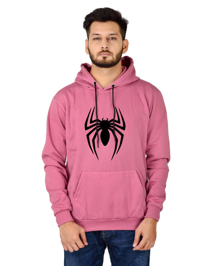 Men's Regular Fit Spider Printed Cotton Hoodie