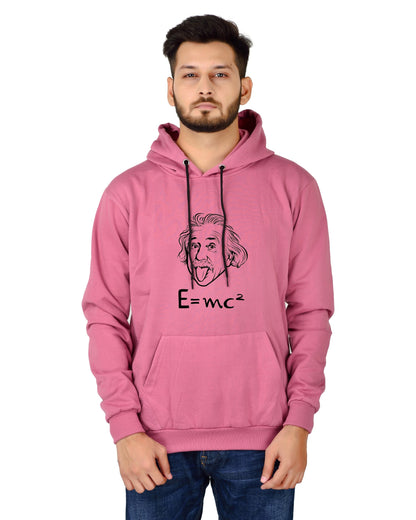 Men's Regular Fit E=MC2 Printed Cotton Hoodie
