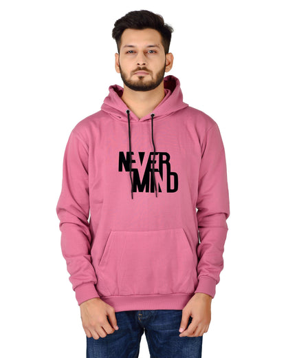 Men's Regular Fit Never Mind Printed Cotton Hoodie
