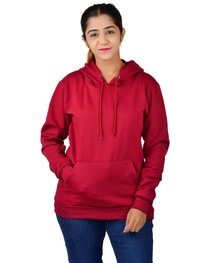 Unisex Regular Fit Plain W Printed Cotton Hoodie | Tshirt Factory India