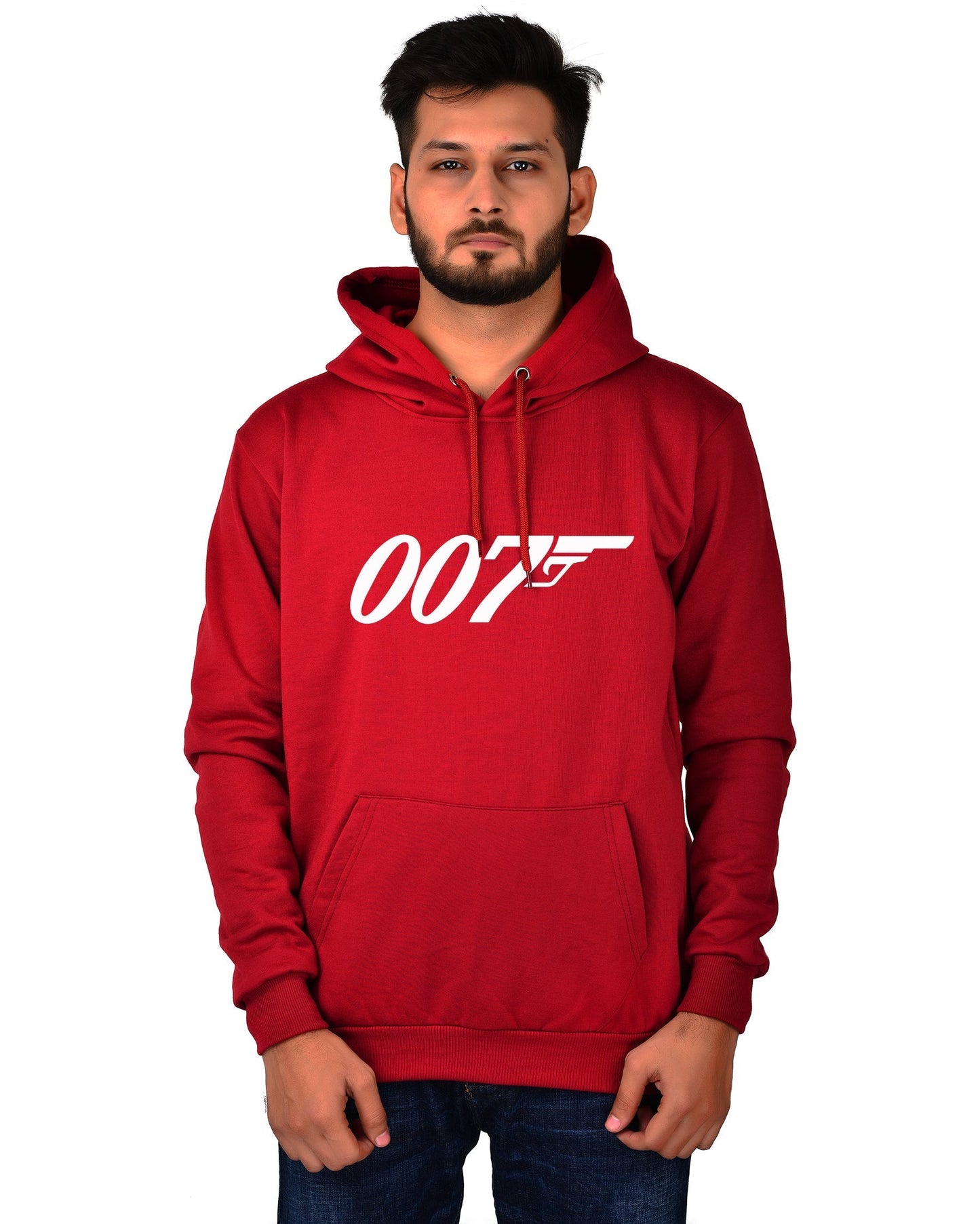 Men's Regular Fit 007 Printed Cotton Hoodie