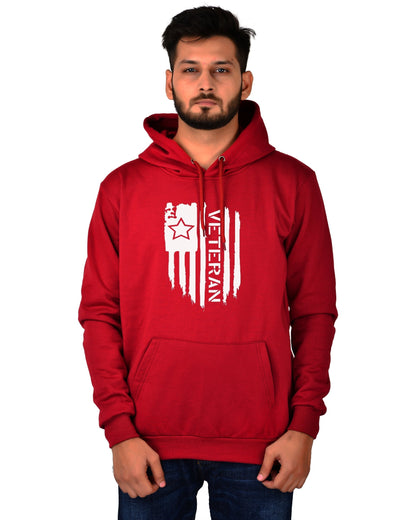 Men's Regular Fit VeteranPrinted Cotton Hoodie