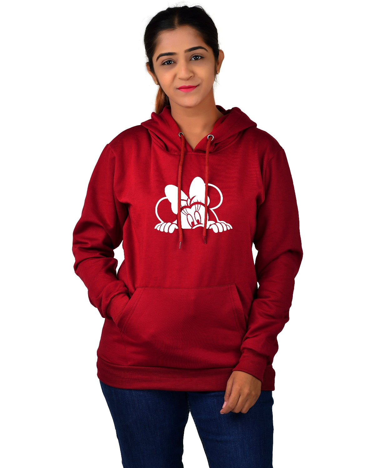 Women,s Regular Fit MINI Printed Cotton Hoodie
