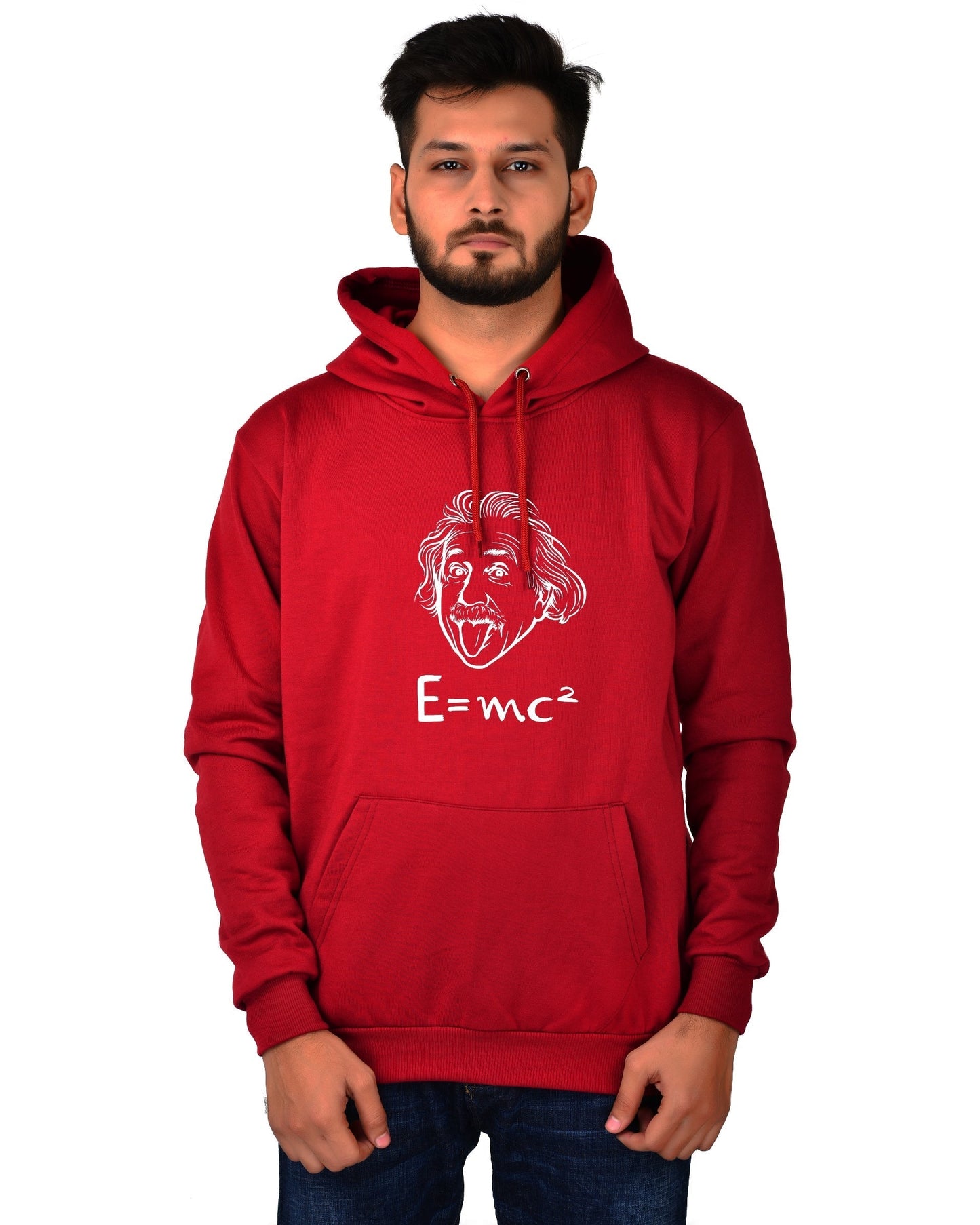 Men's Regular Fit E=MC2 Printed Cotton Hoodie