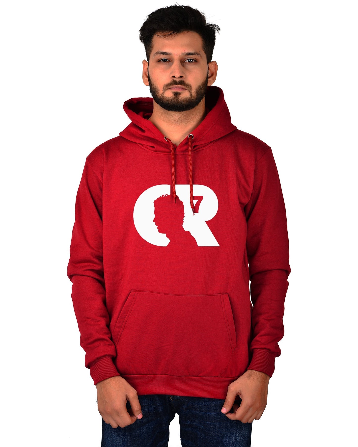 Men's Regular Fit CR7 Printed Cotton Hoodie