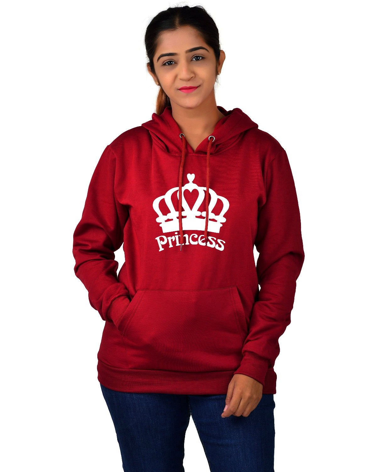 Women,s Regular Fit Princess Printed Cotton Hoodie