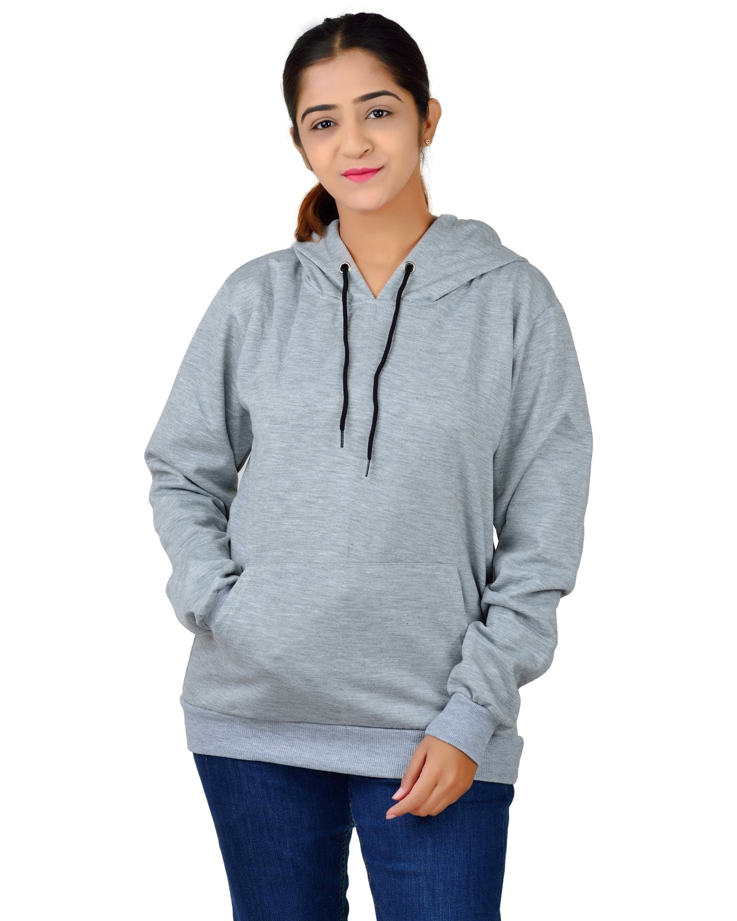 Unisex Regular Fit Plain W Printed Cotton Hoodie | Tshirt Factory India