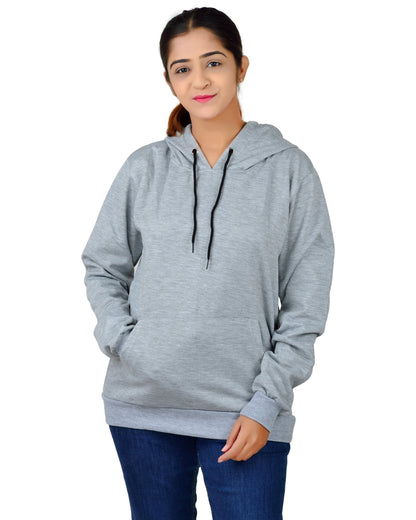 Unisex Regular Fit Plain W Printed Cotton Hoodie | Tshirt Factory India