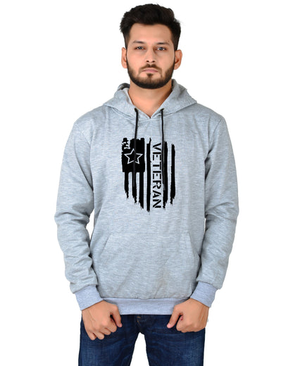 Men's Regular Fit VeteranPrinted Cotton Hoodie