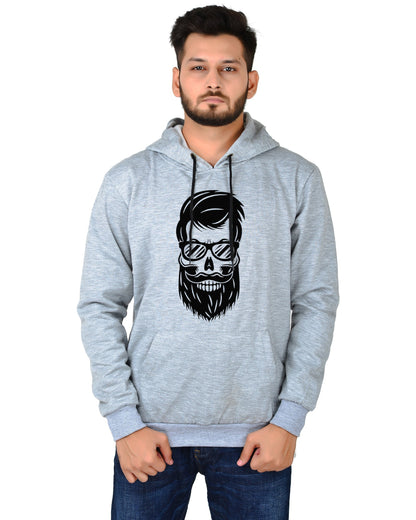 Men's Regular Fit Beard Man Printed Cotton Hoodie