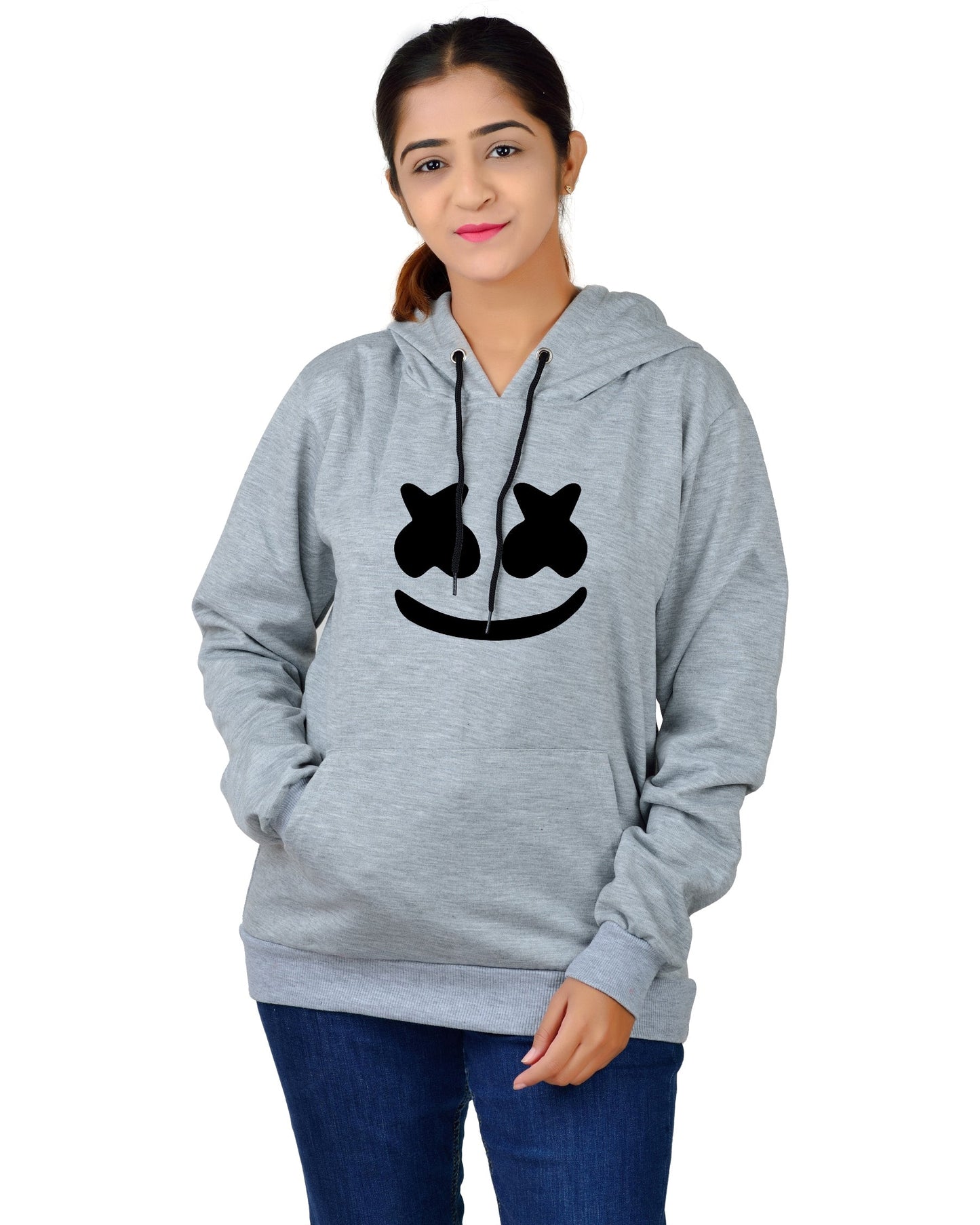 Women,s Regular Fit marchmelo Printed Cotton Hoodie