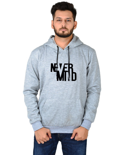 Men's Regular Fit Never Mind Printed Cotton Hoodie