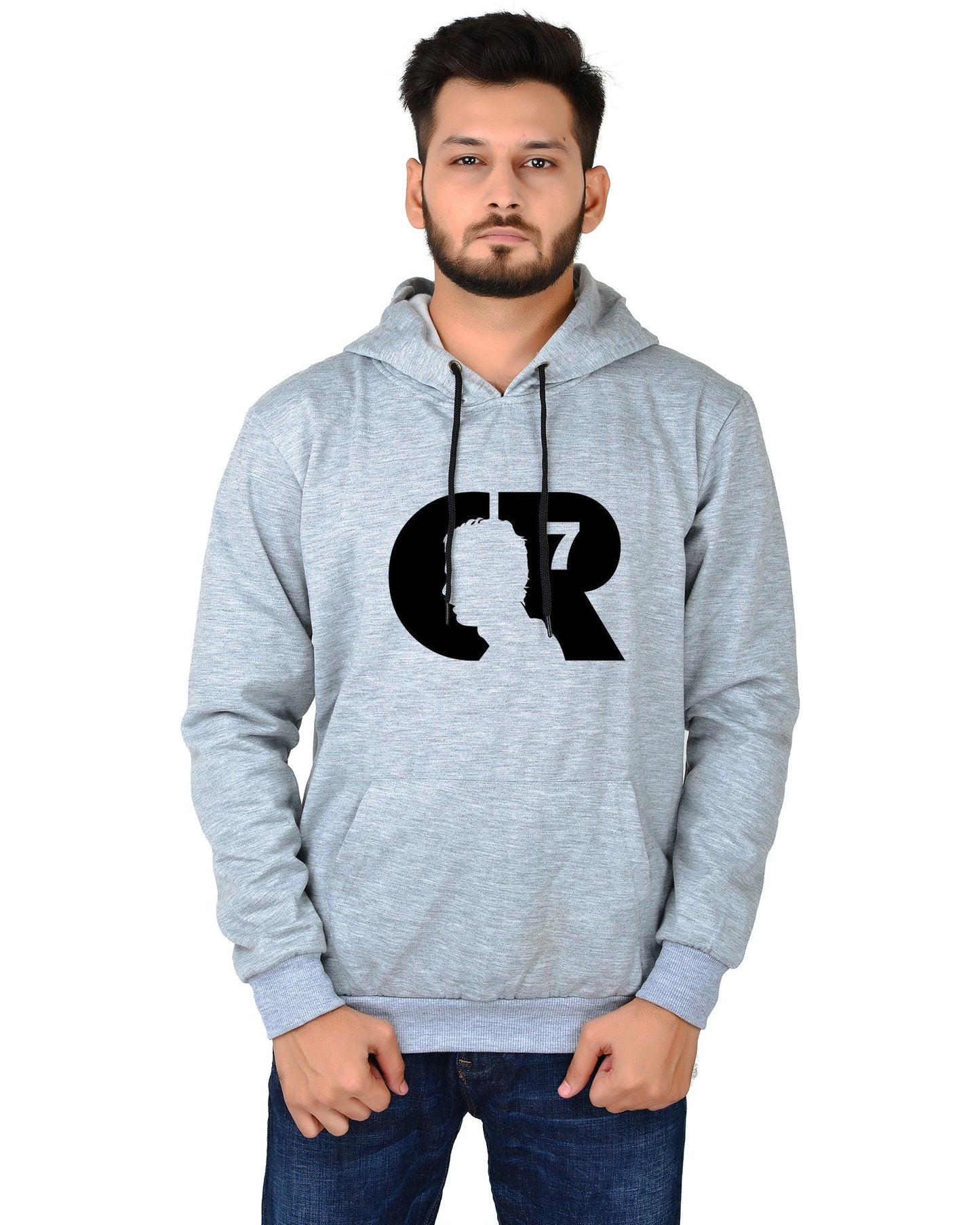 Men's Regular Fit CR7 Printed Cotton Hoodie