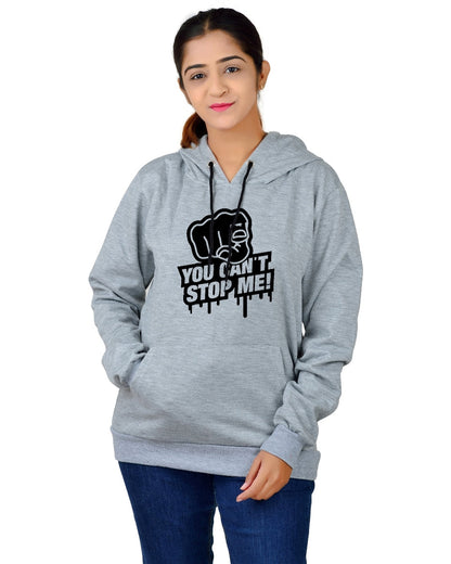 Women,s Regular Fit YCSM Printed Cotton Hoodie
