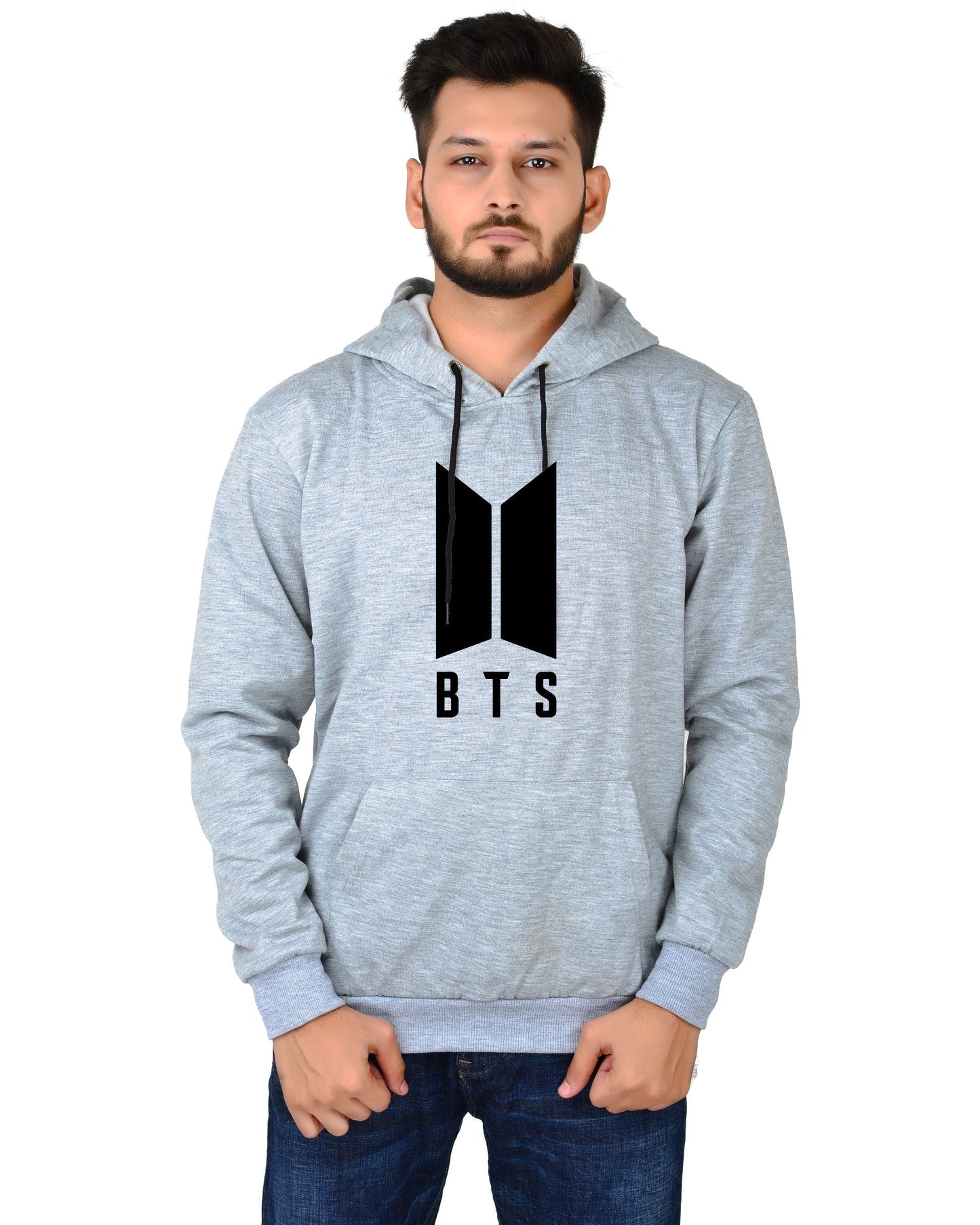 Men's Regular Fit BTS Printed Cotton Hoodie