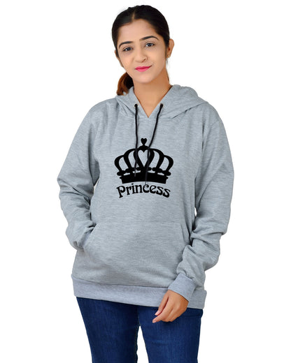 Women,s Regular Fit Princess Printed Cotton Hoodie