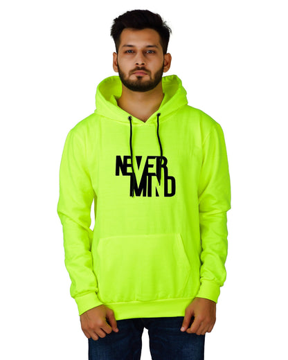 Men's Regular Fit Never Mind Printed Cotton Hoodie