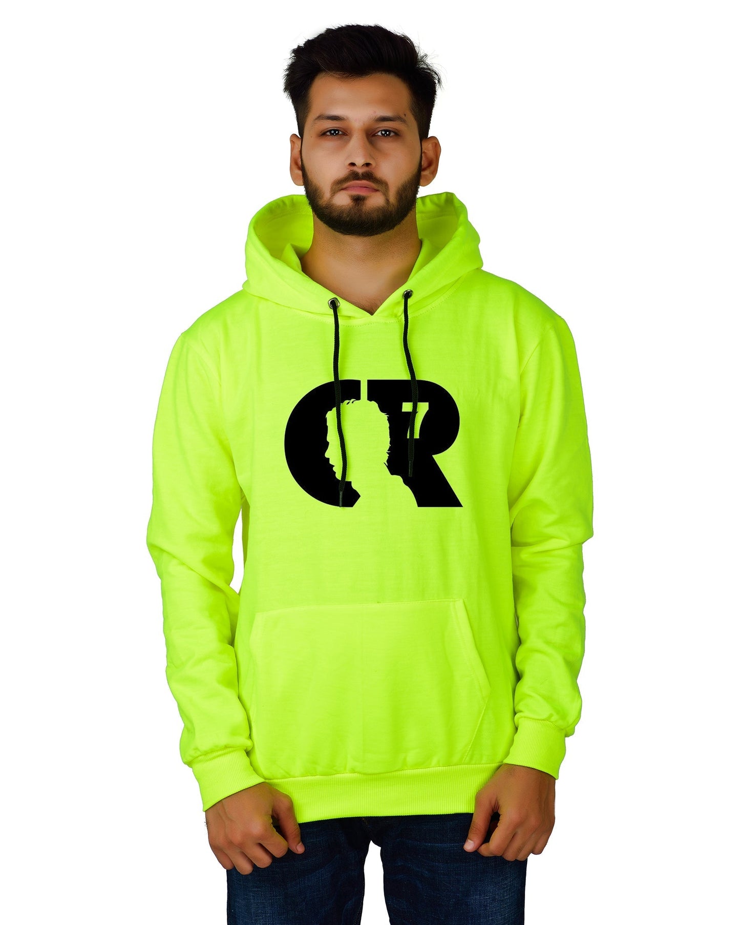 Men's Regular Fit CR7 Printed Cotton Hoodie