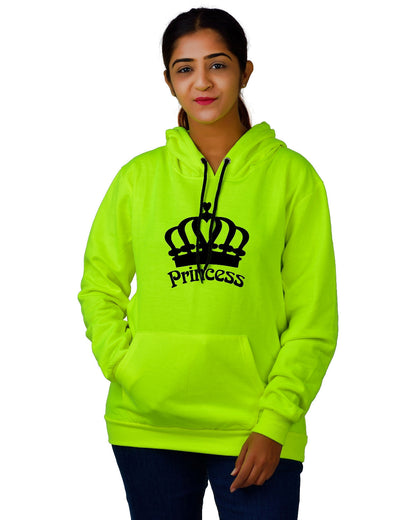 Women,s Regular Fit Princess Printed Cotton Hoodie