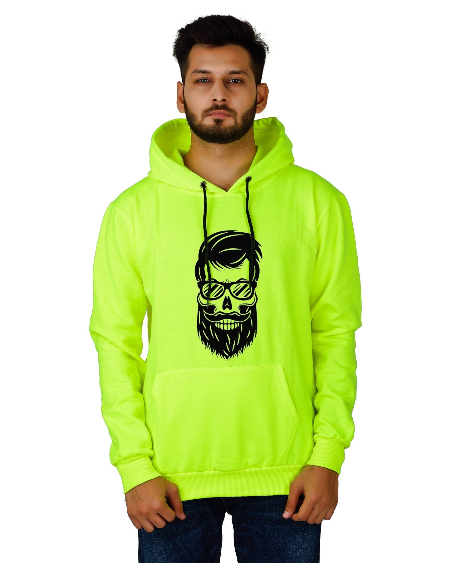 Men's Regular Fit Beard Man Printed Cotton Hoodie