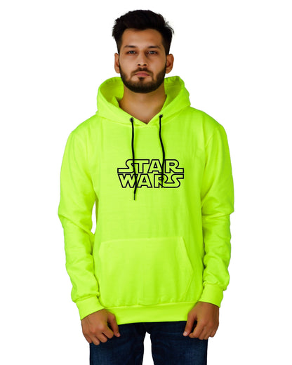Men's Regular Fit Star War Printed Cotton Hoodie