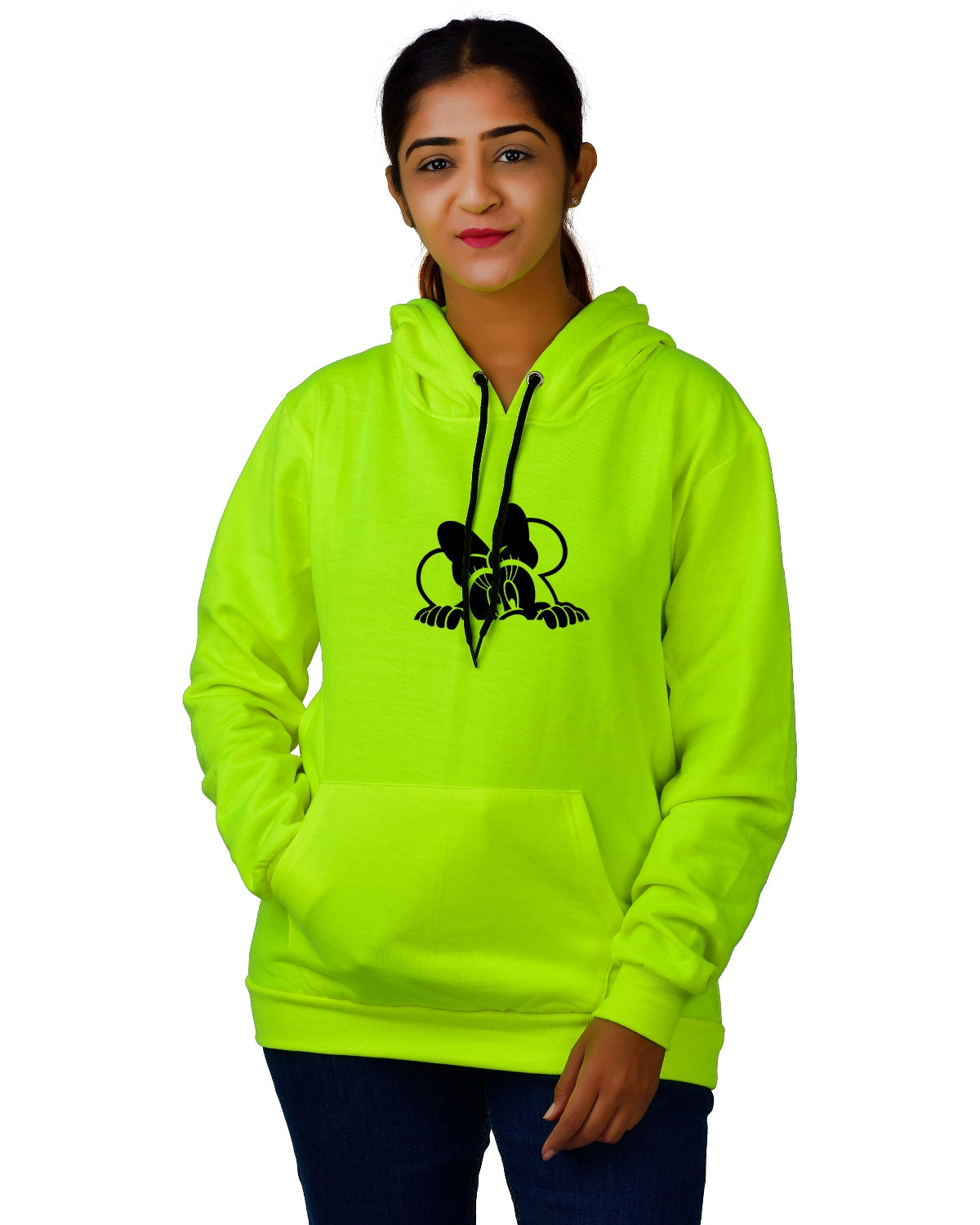 Women,s Regular Fit MINI Printed Cotton Hoodie