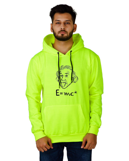 Men's Regular Fit E=MC2 Printed Cotton Hoodie