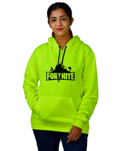 Women,s Regular Fit Fortnite Printed Cotton Hoodie