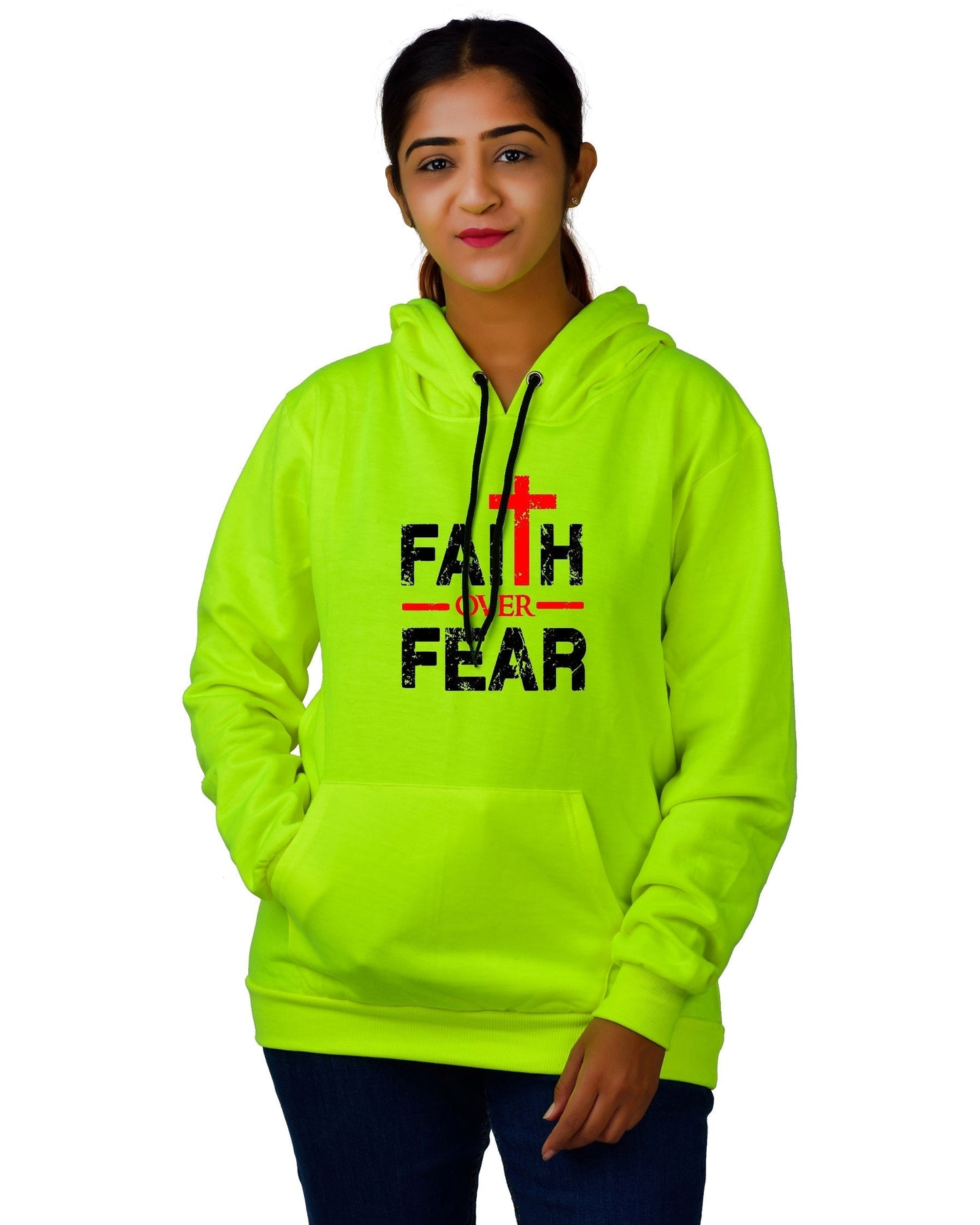 Women,s Regular Fit FOF Printed Cotton Hoodie