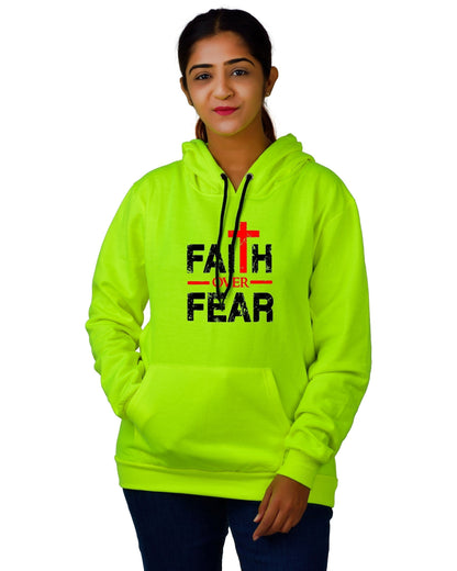 Women,s Regular Fit FOF Printed Cotton Hoodie