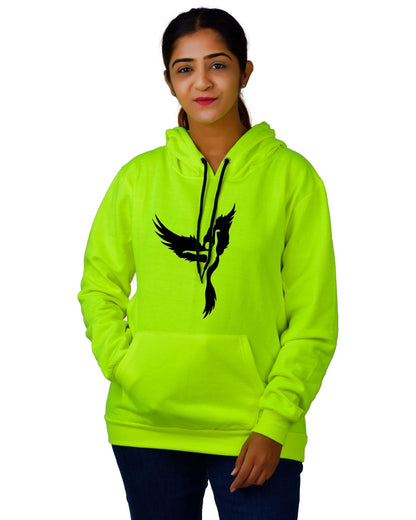 Women,s Regular Fit Dancing Girl Printed Cotton Hoodie