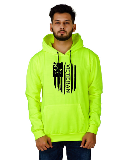 Men's Regular Fit VeteranPrinted Cotton Hoodie