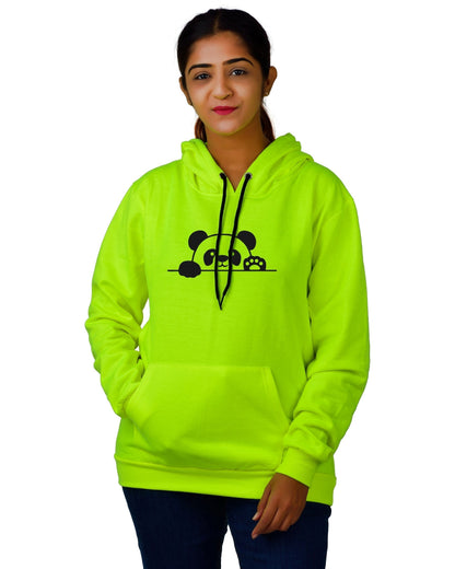 women,s Regular Fit Panda Printed Cotton Hoodie