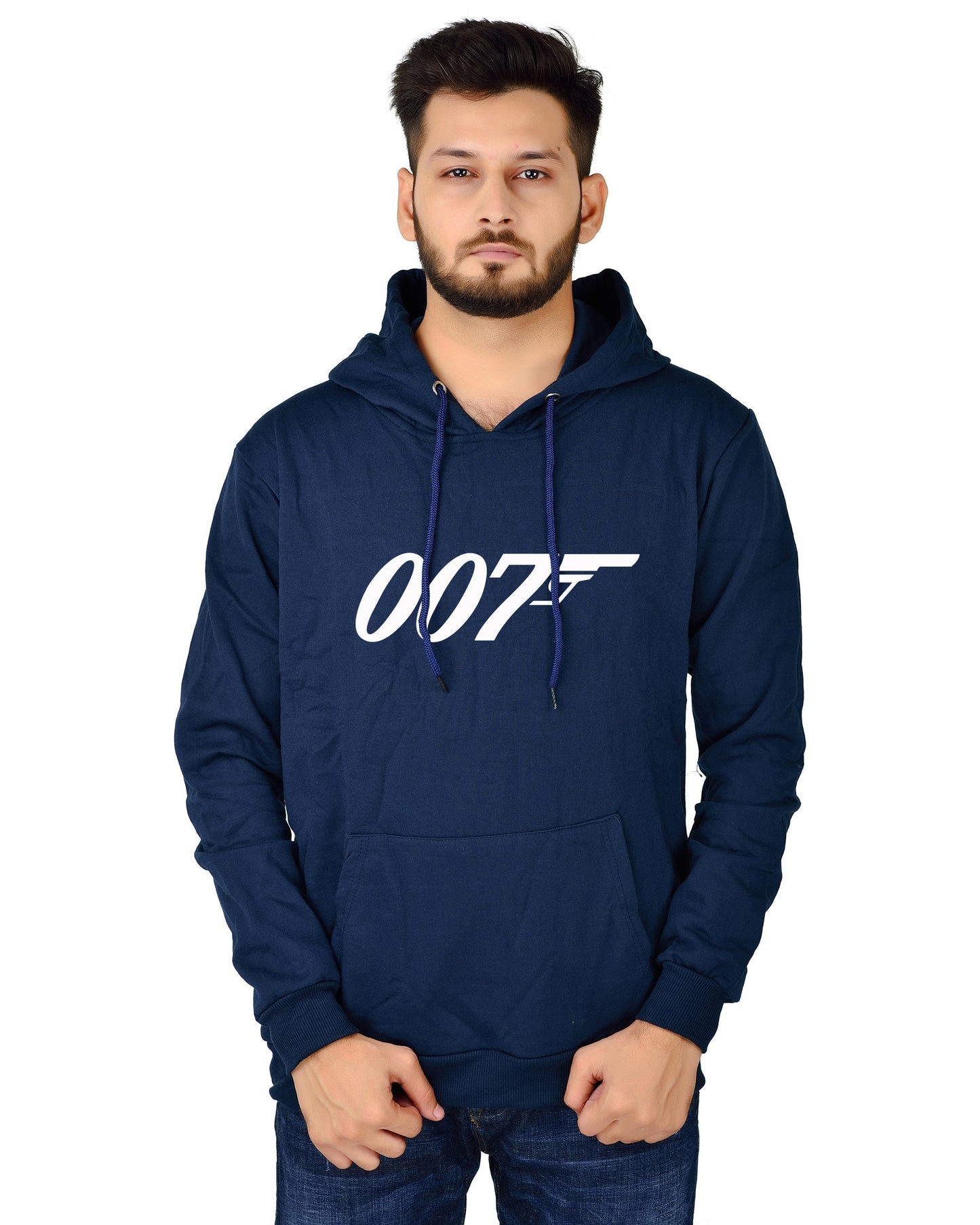 Men's Regular Fit 007 Printed Cotton Hoodie