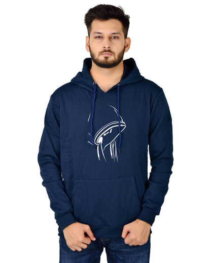 Men's Regular Fit Hidden Face Printed Cotton Hoodie