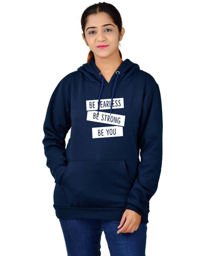 Women,s Regular Fit BSBY Printed Cotton Hoodie