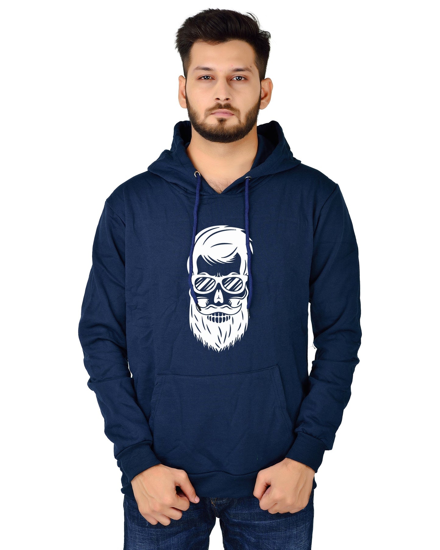 Men's Regular Fit Beard Man Printed Cotton Hoodie