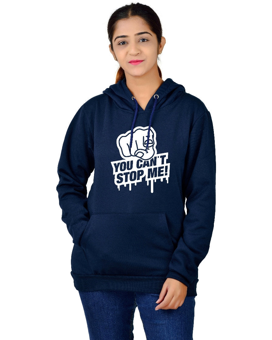 Women,s Regular Fit YCSM Printed Cotton Hoodie