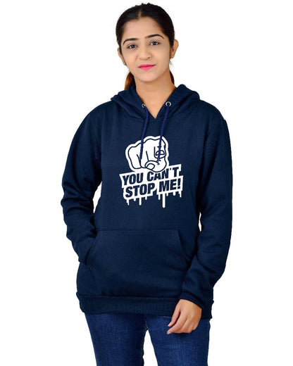 Women,s Regular Fit YCSM Printed Cotton Hoodie