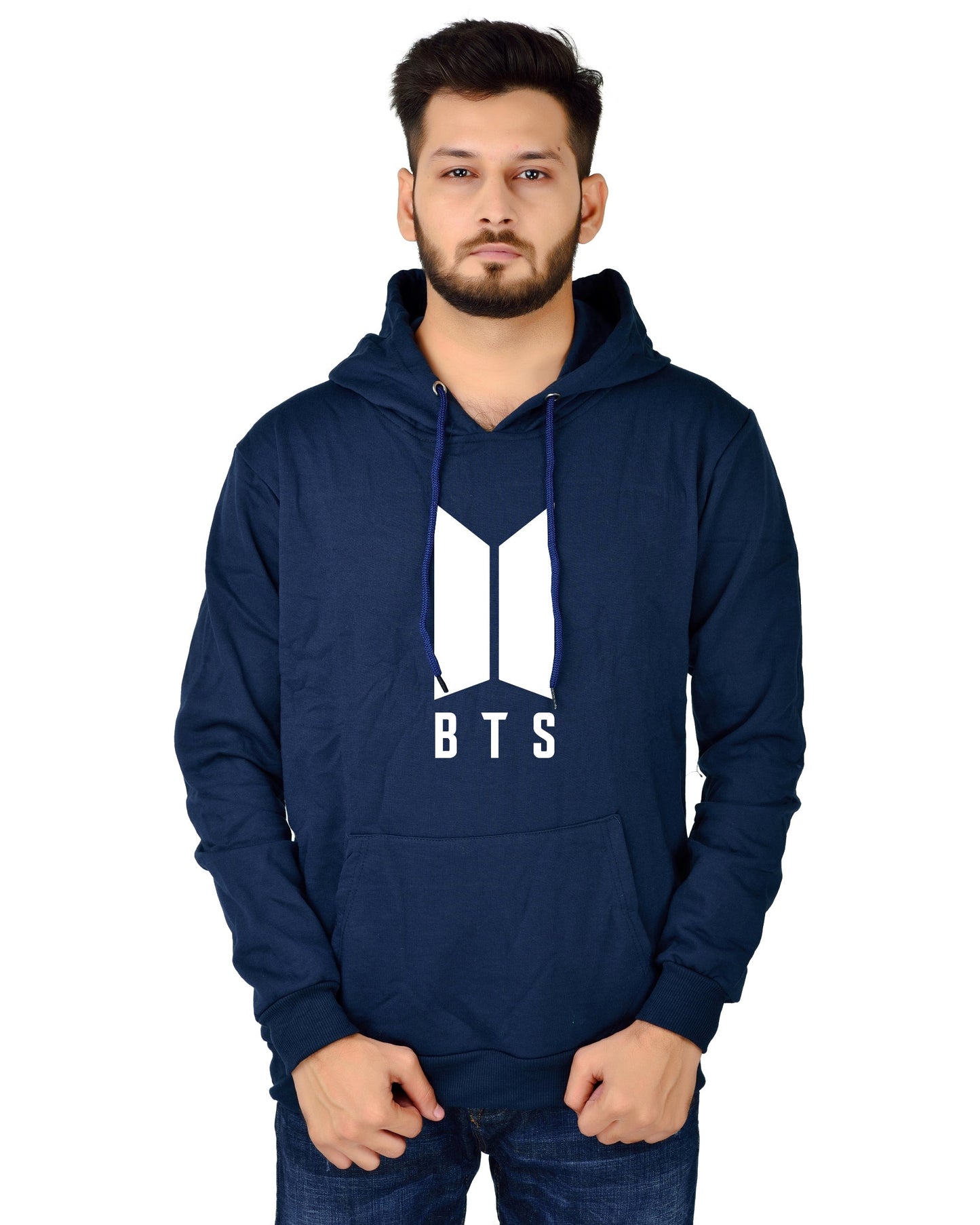 Men's Regular Fit BTS Printed Cotton Hoodie