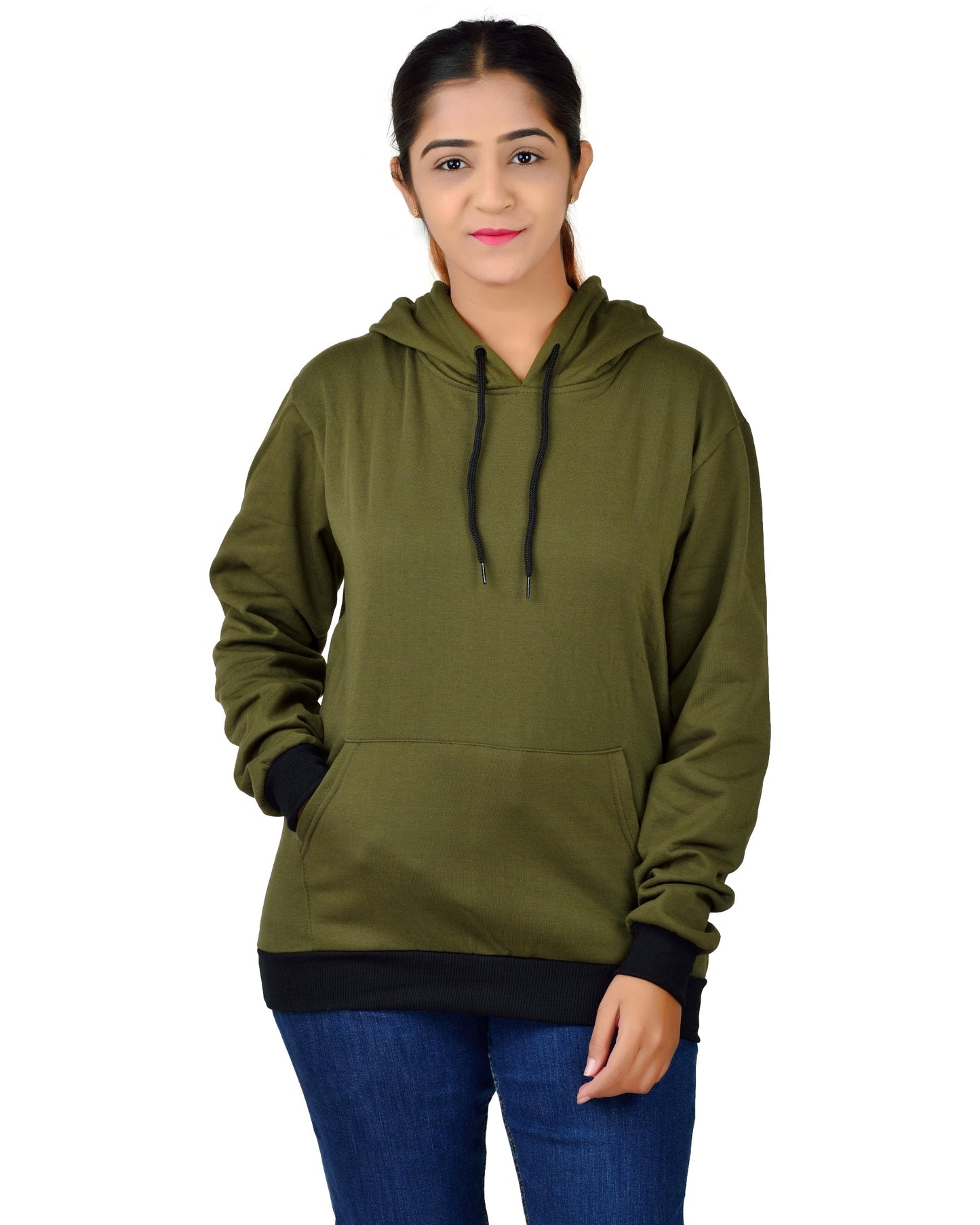 Unisex Regular Fit Plain W Printed Cotton Hoodie | Tshirt Factory India