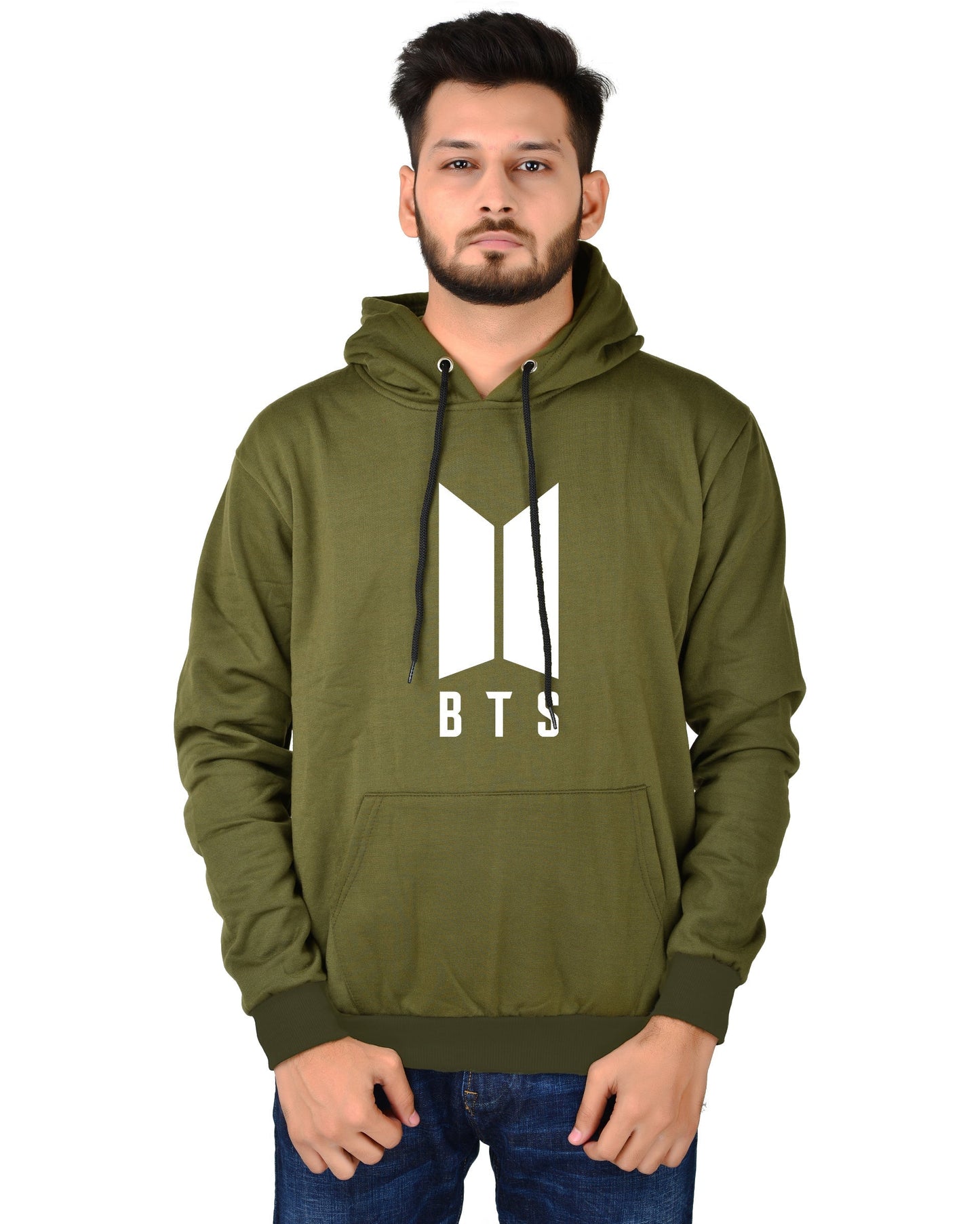 Men's Regular Fit BTS Printed Cotton Hoodie