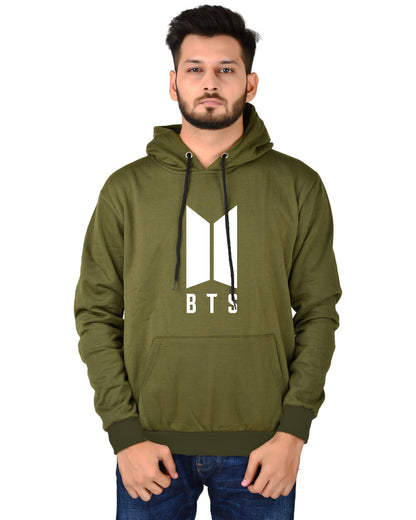 Men's Regular Fit BTS Printed Cotton Hoodie