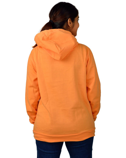 Women,s Regular Fit Vetran Printed Cotton Hoodie